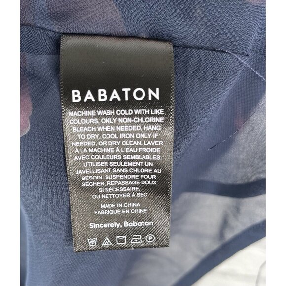 BABATON Women's Navy Sleeveless Floral Dress Small - Picture 3 of 5